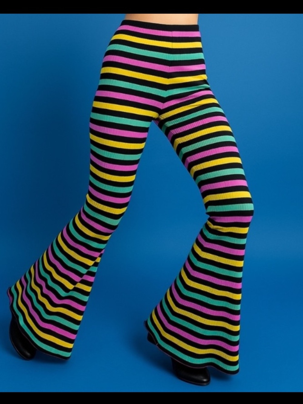 KillStar Striped High Waisted Super Flare BellBottoms XS